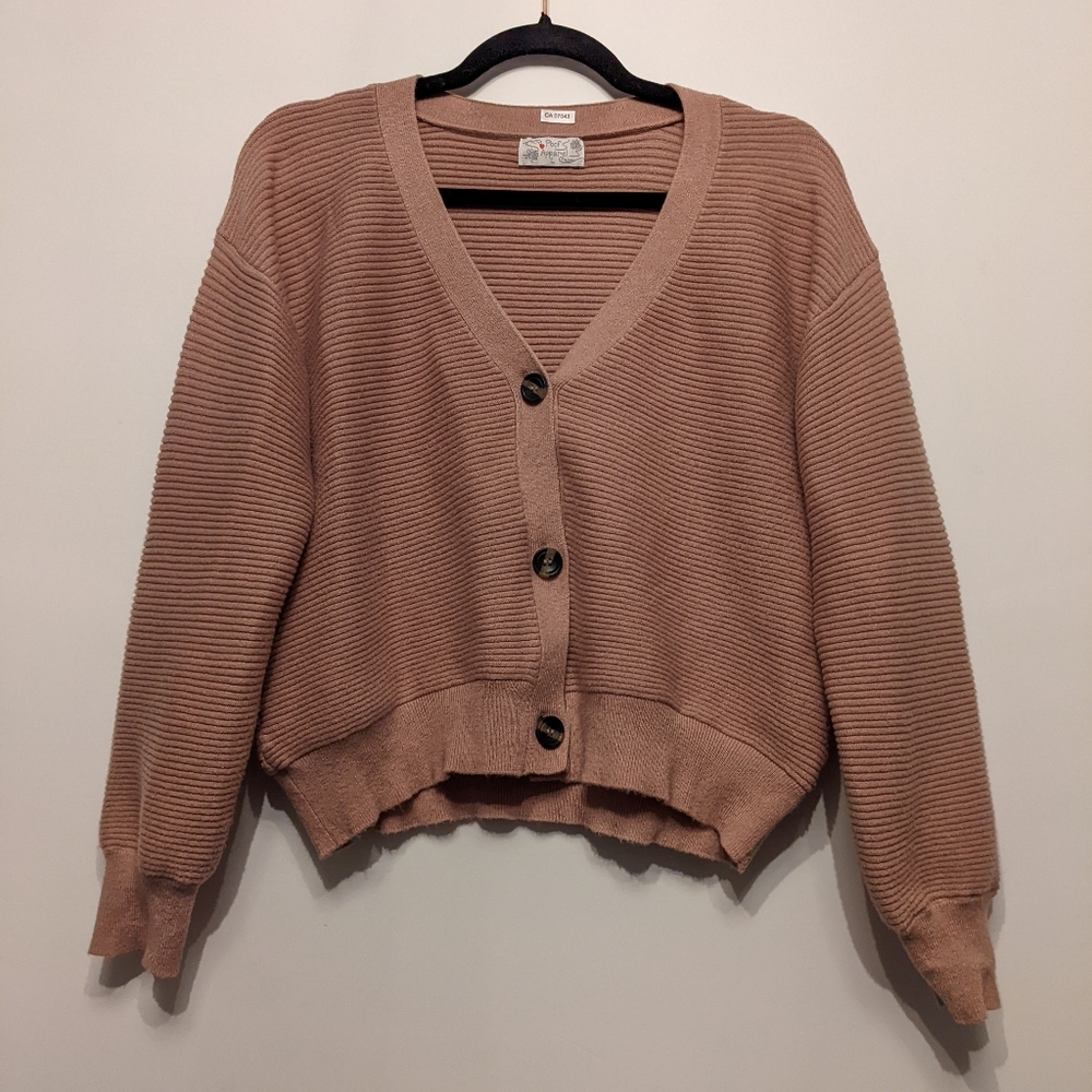 Cropped button up sweater